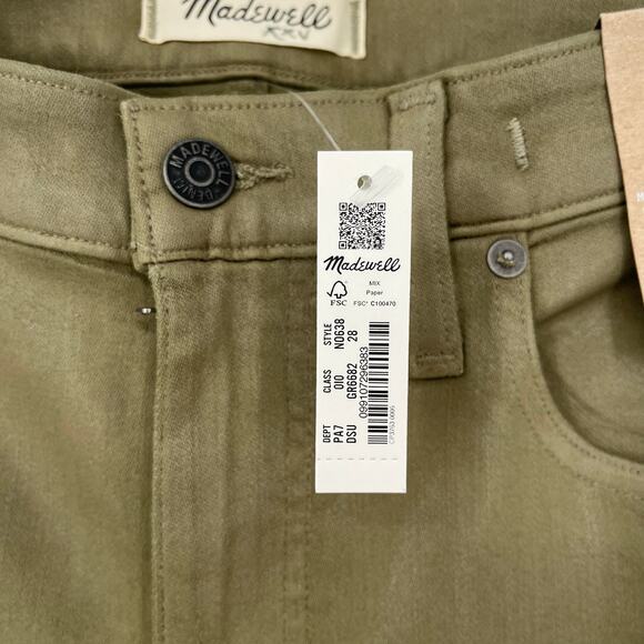 Madewell Kick Out Crop Jeans Coated Edition Distant Surplus Green Size 28 NWT - Picture 7 of 13